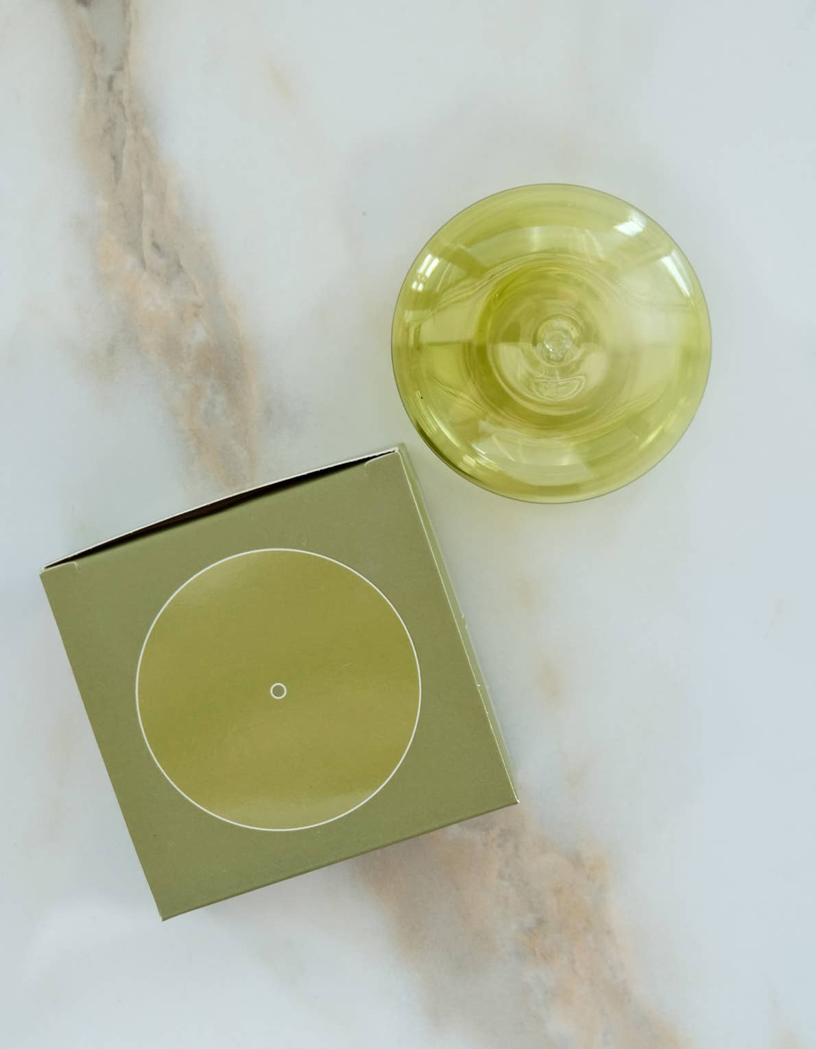 Glass Bubble Incense Holder - Martini Olive Translucent