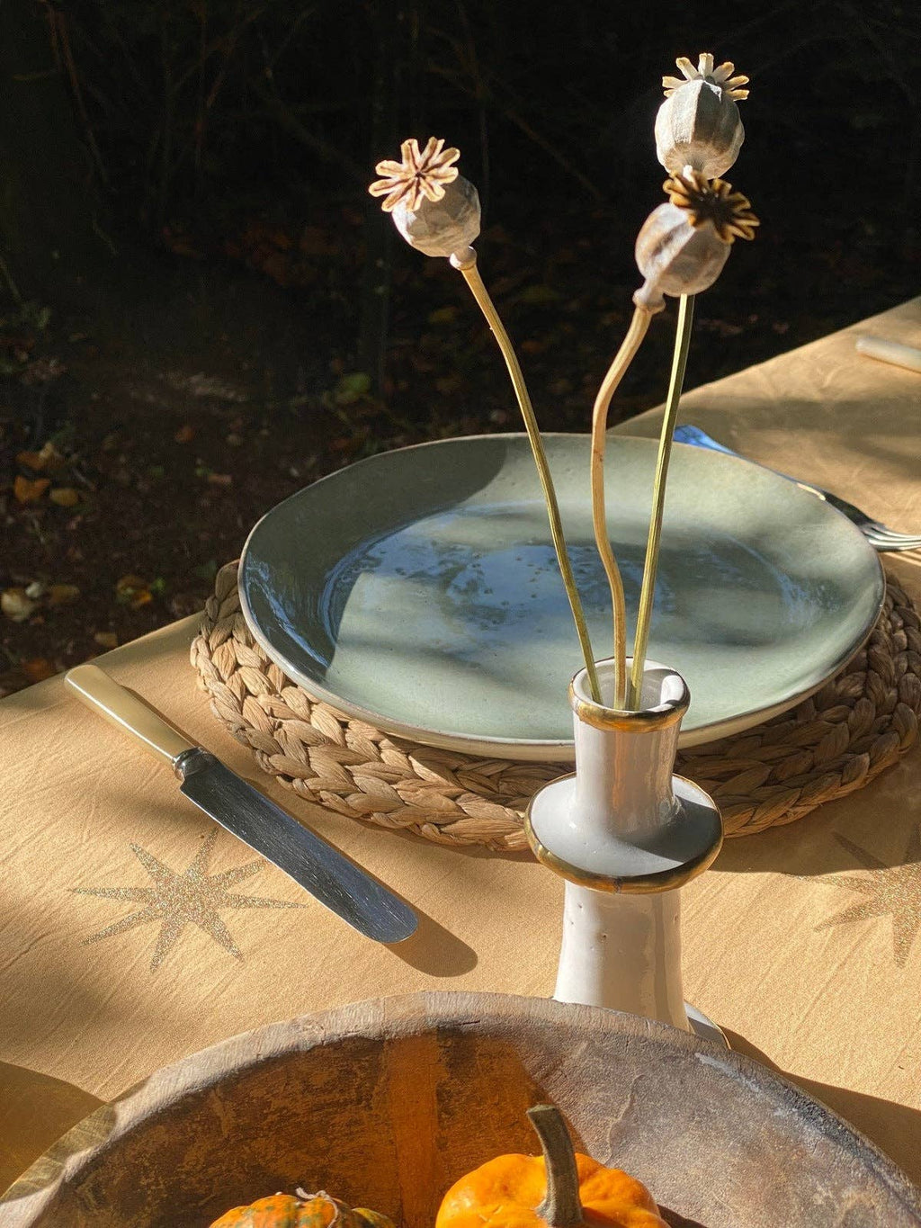 Beige Star Tablecloth