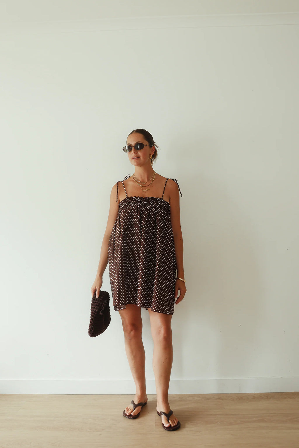Dotty Dress - Chocolate brown