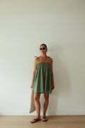 Dotty Dress - Green + yellow