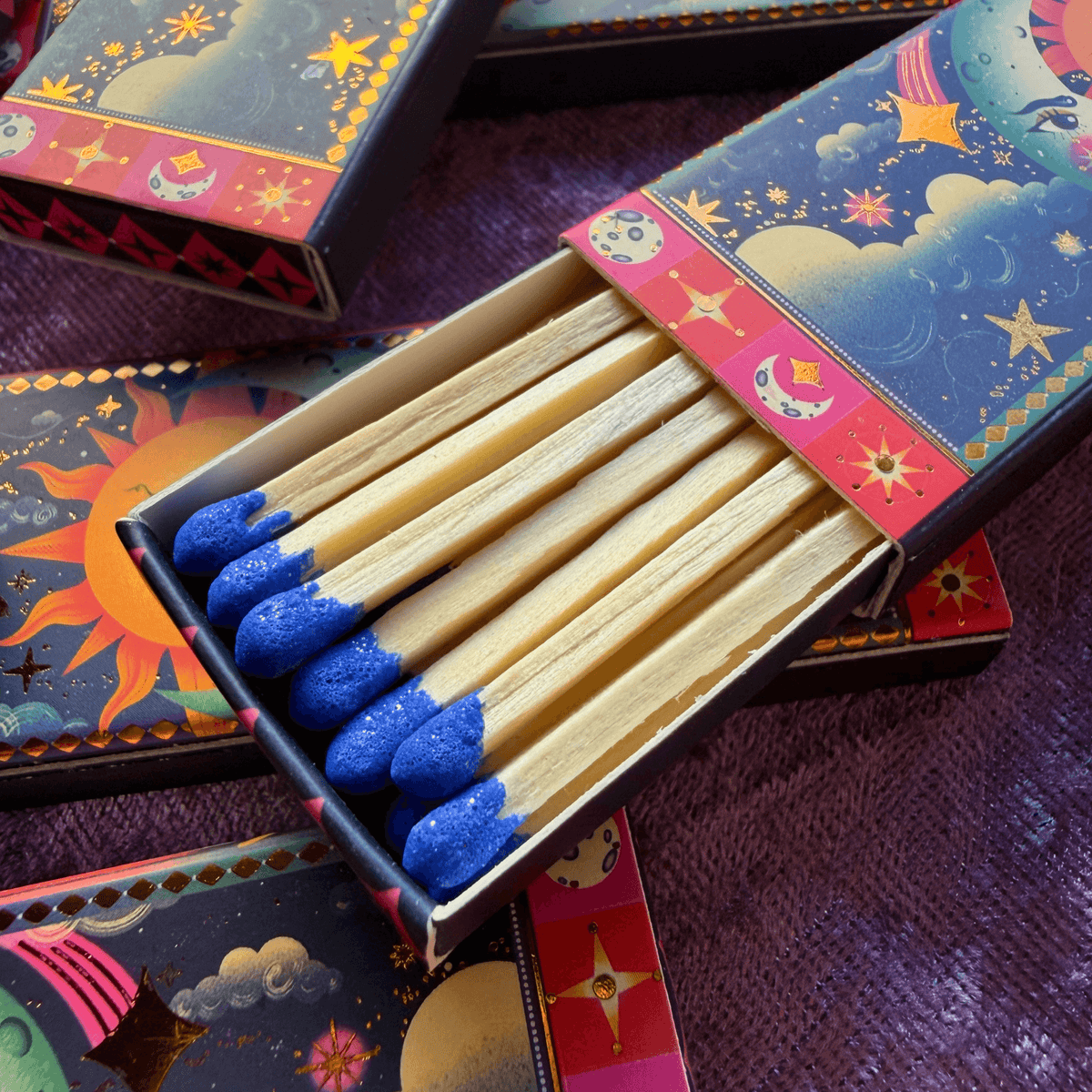 Celestial Sun and Moon Matchbox