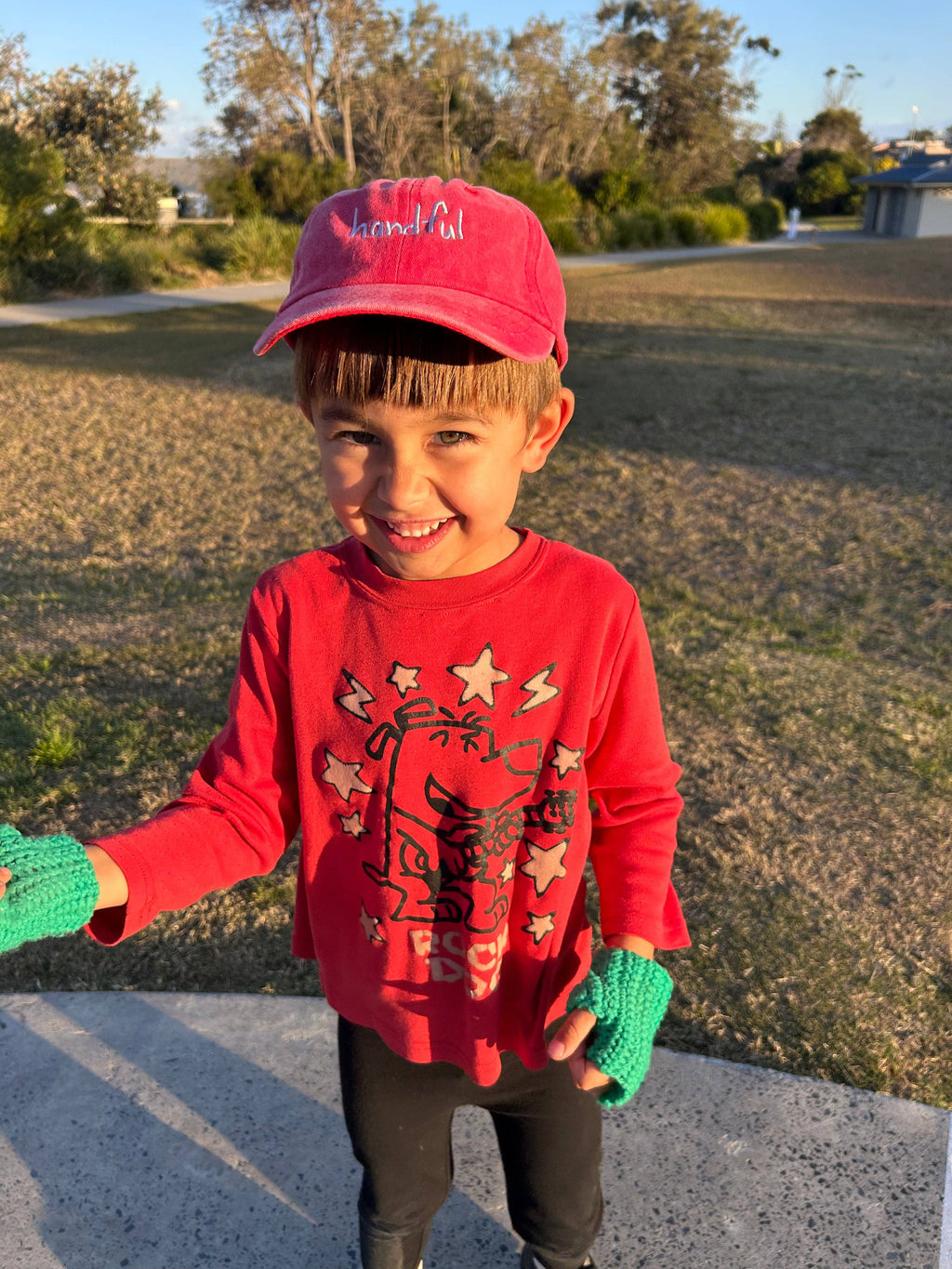 Handful Kids Cap: Watermelon w/ Blue Design