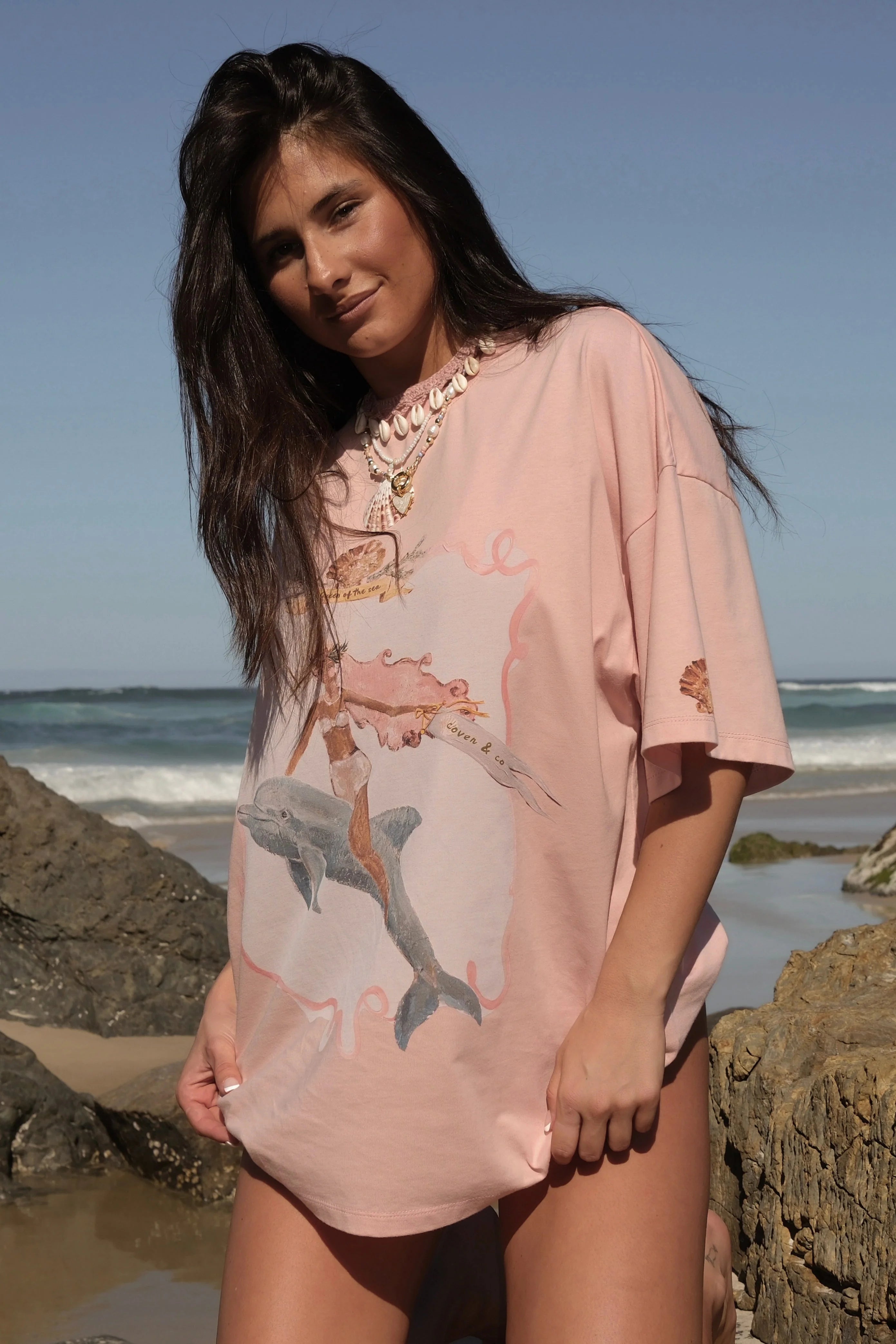 Queen of the Sea Tee - Soft Pink Mermaid