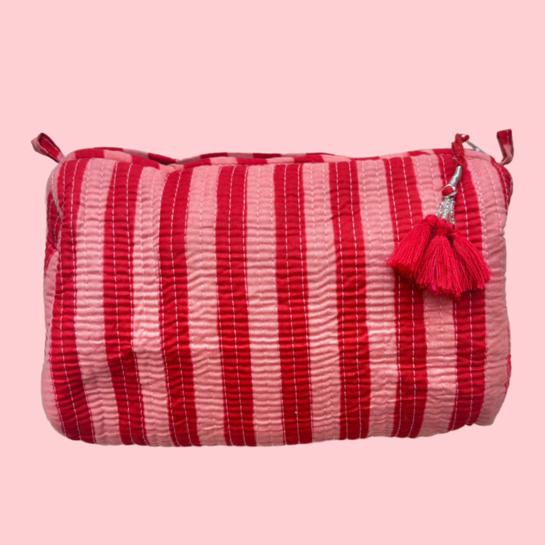 INDIE COSMETIC BAG [CANDY STRIPPY]