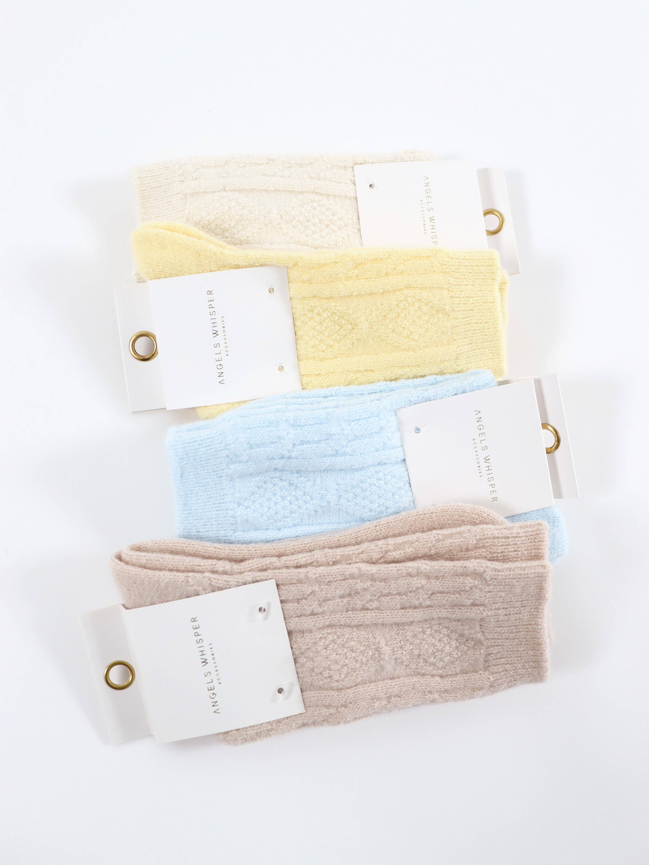 [New Colour] Fisherman Wool Crew Socks in Lemon