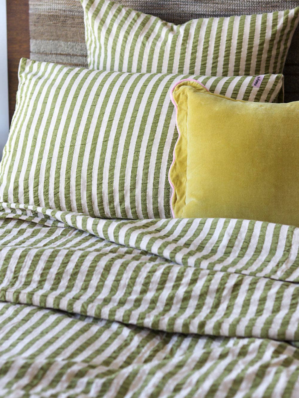 Pistachio Seersucker Quilt Cover [King]