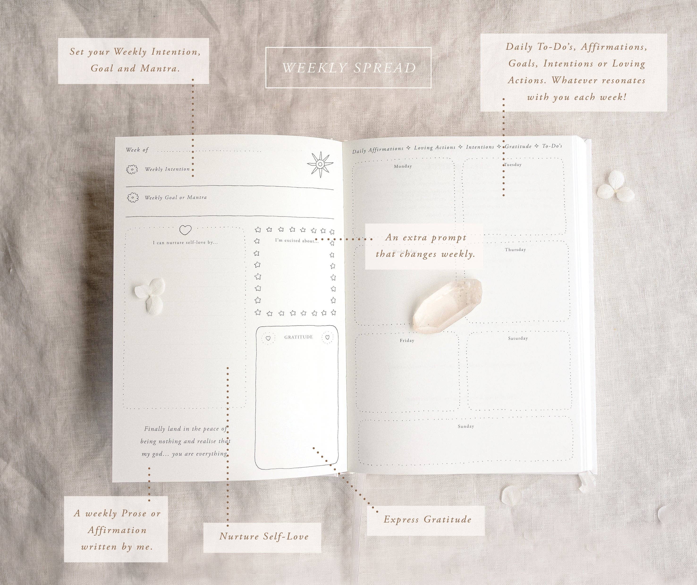 'A Year of Coming Home' Guided Self-Love Journal