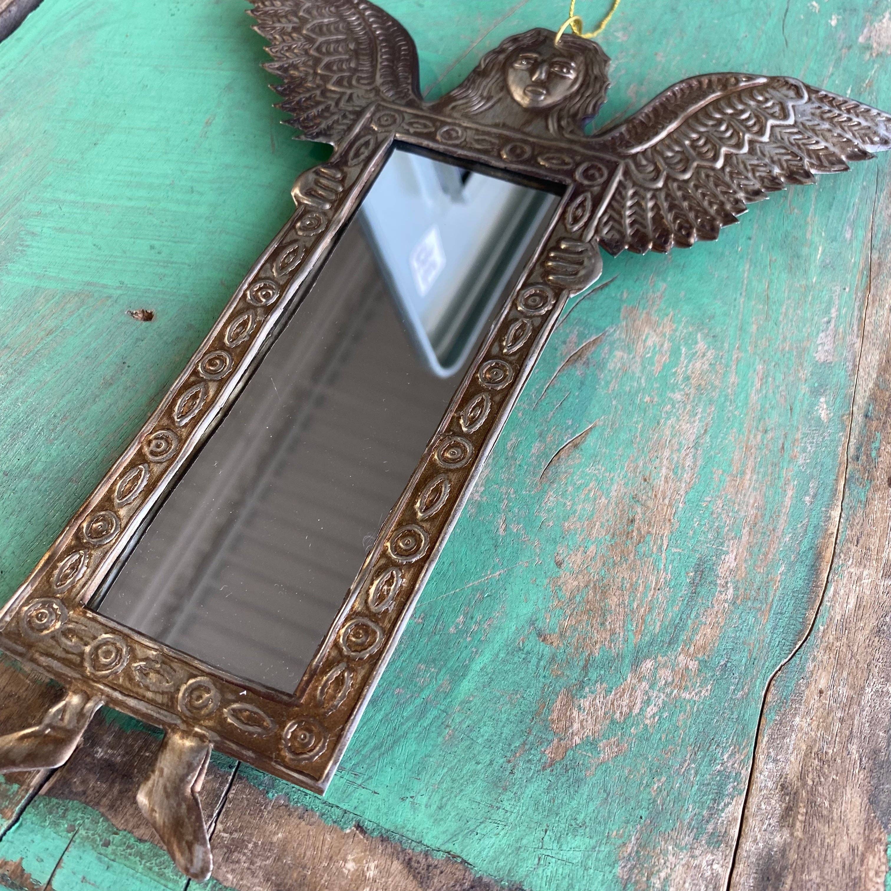Angel Mirror Tin Ornament