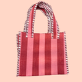 The Mini Tote - Burgundy Pink Stripe