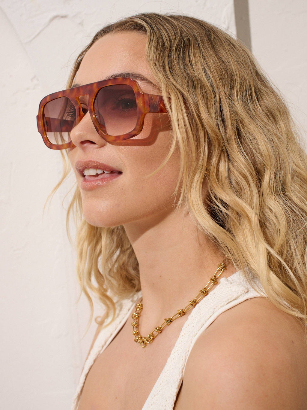 L&S Retro Aviator Sunglasses in Vintage Tort