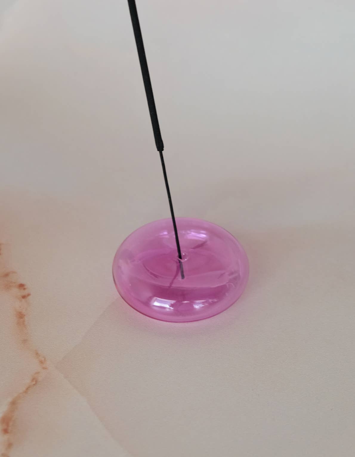 Glass Bubble Incense Holder - Pink Translucent