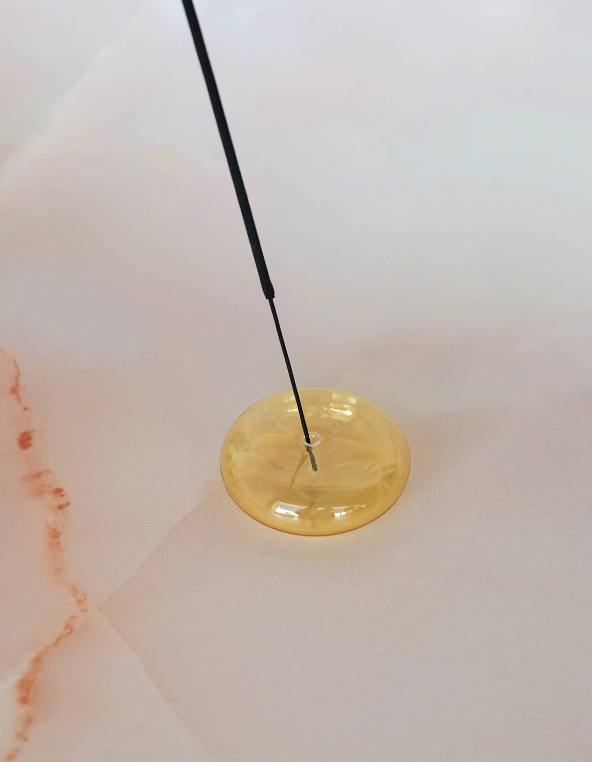 Glass Bubble Incense Holder - Yellow Translucent