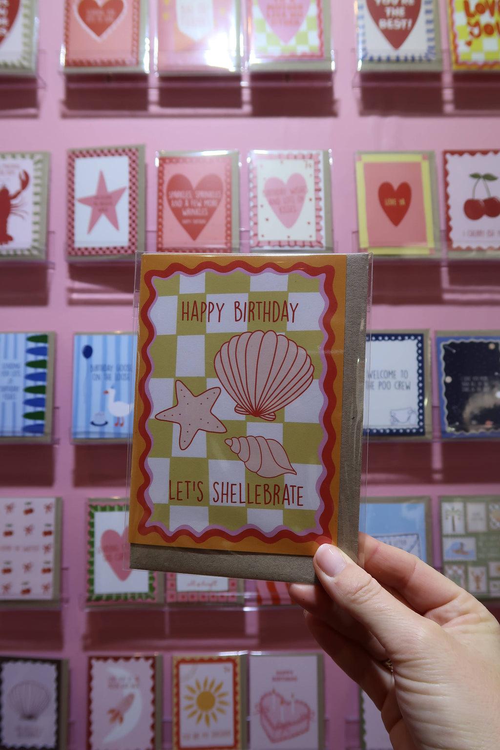 Happy Birthday Let’s Shellebrate: card cute shell aesthetic