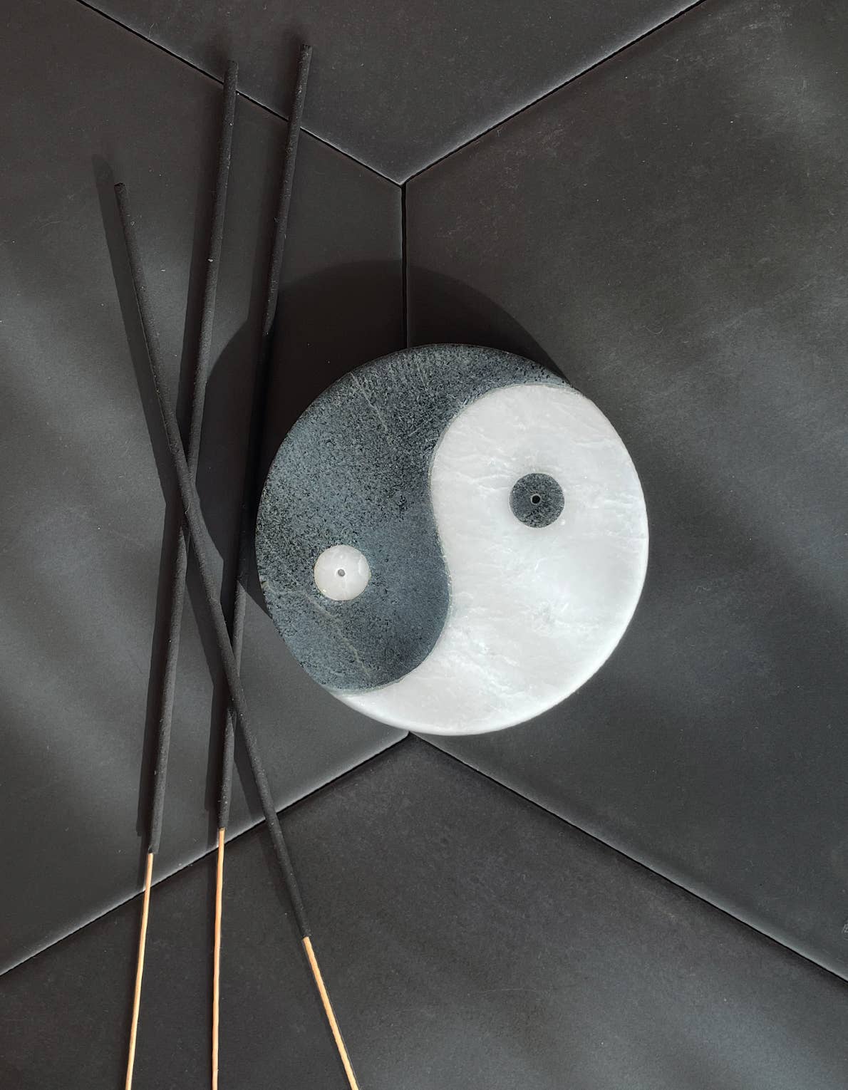 Yin Yang Marble Incense Holder