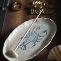 Hand-painted Ceramic Incense Holder Sea Creatures: Lobster (Blue)
