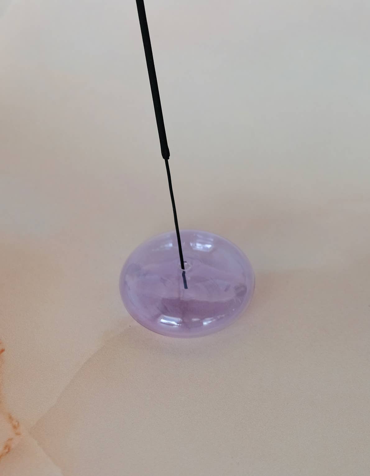 Glass Bubble Incense Holder - Lavender Translucent