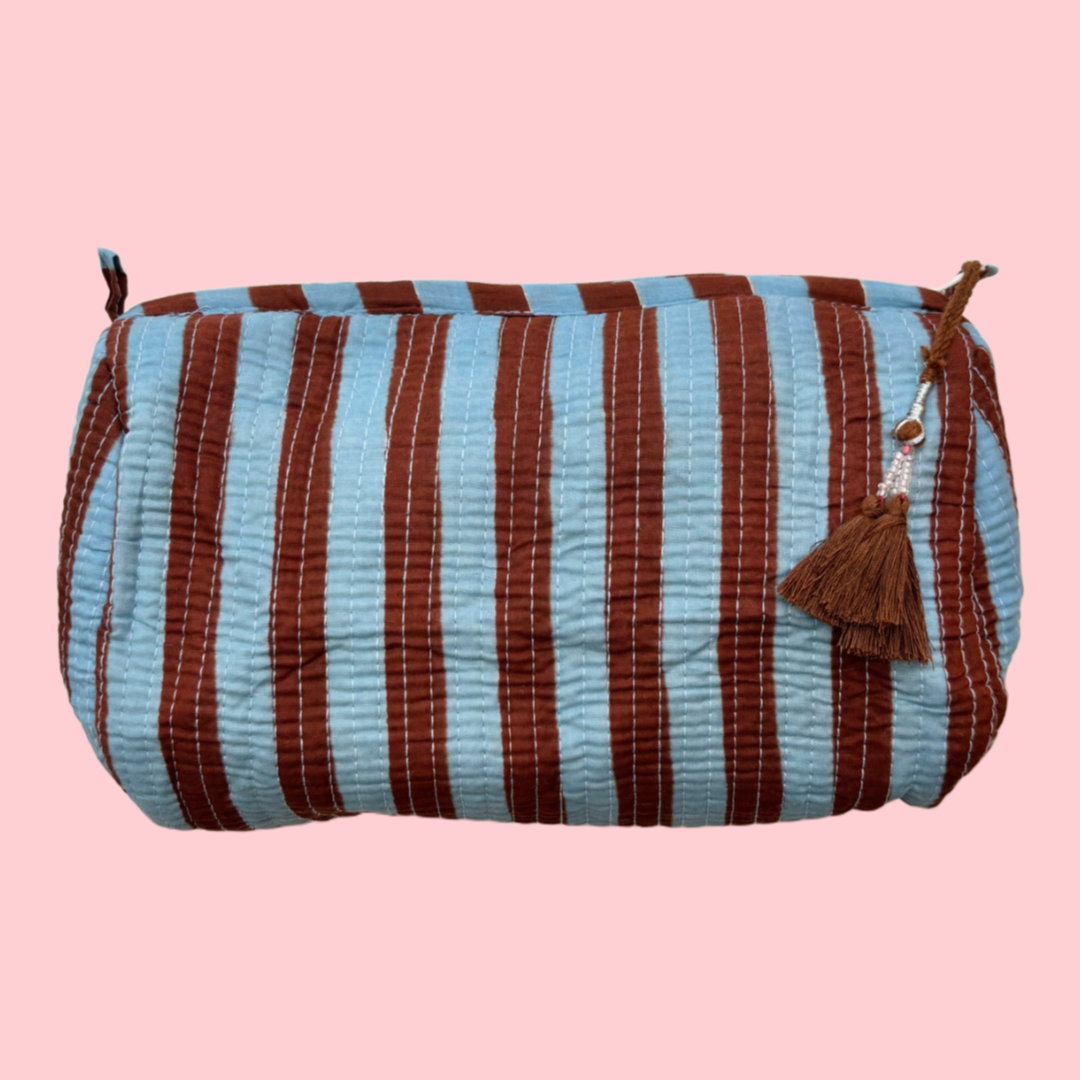 Indie Cosmetic Bag - Bella Thin Stripe [Medium]