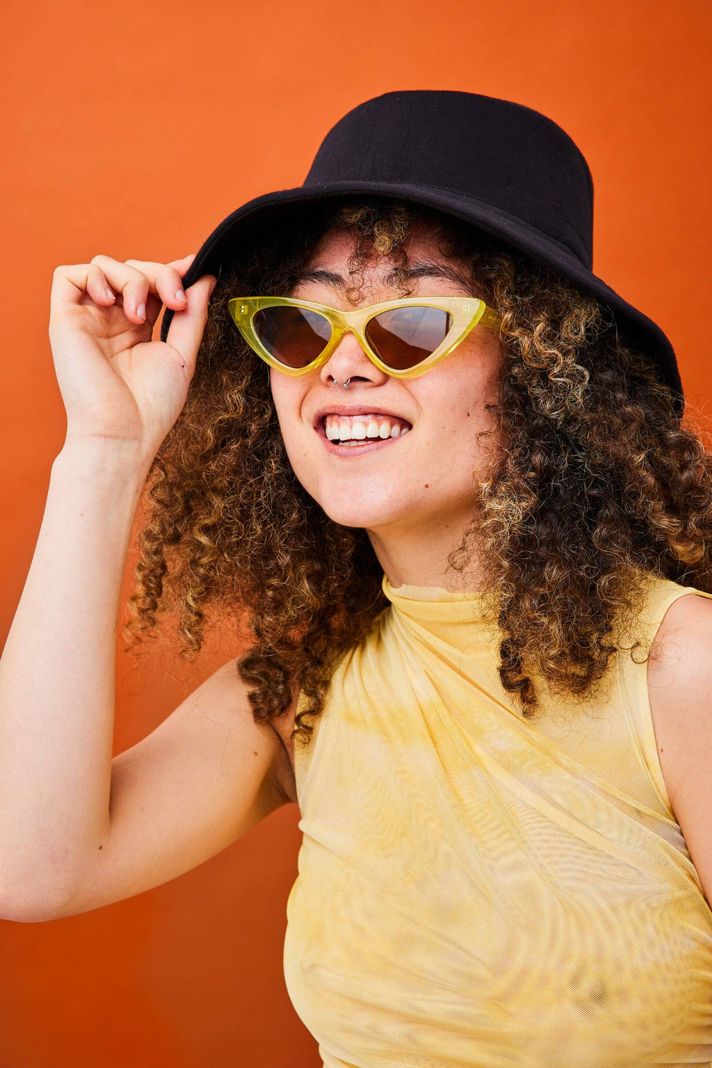 Silk-lined wide brim bucket hat - Brown/Leopard