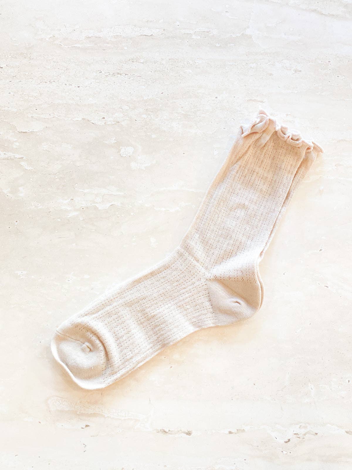 Marshmallow Frill Mesh Socks: Orange