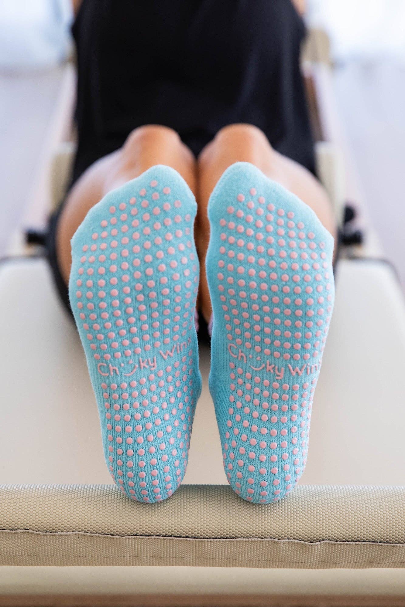 Frilly Blue Pilates Grip Socks [EU38-44]