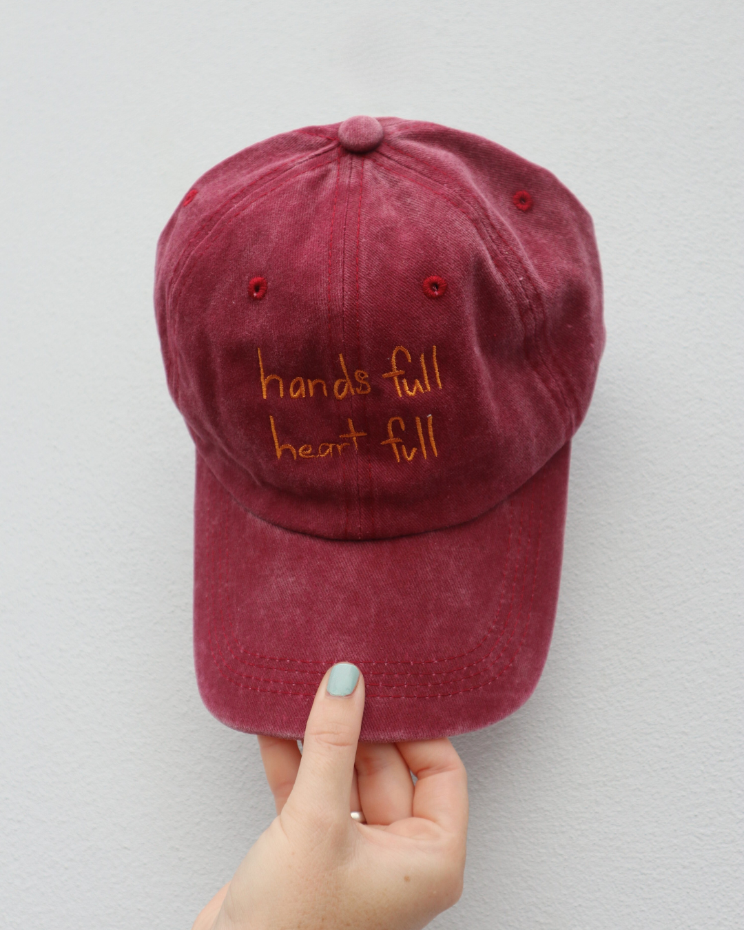 Heart Full Adults Cap: Watermelon w/ Lilac Design
