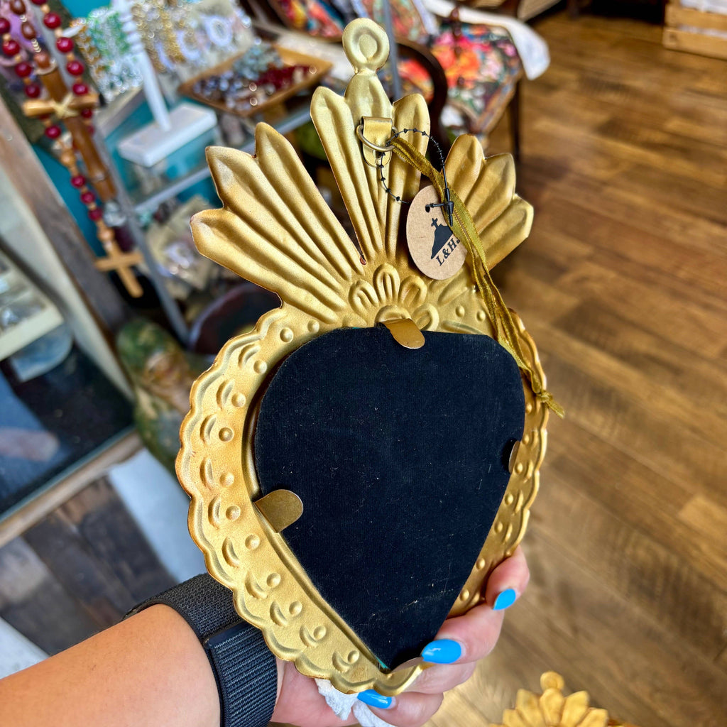 Medium Mirrored Sacred Hearts - Flower