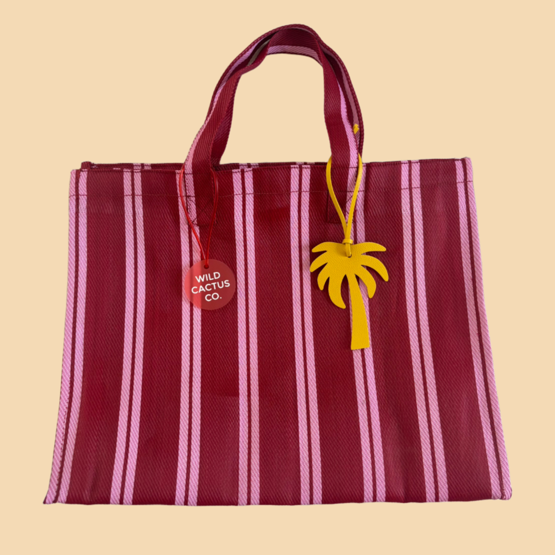 The Shopper Tote - Cherry Stripes