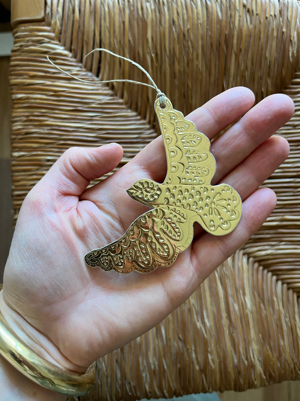 Dove - Faux-tin Ornament - Gold single tag