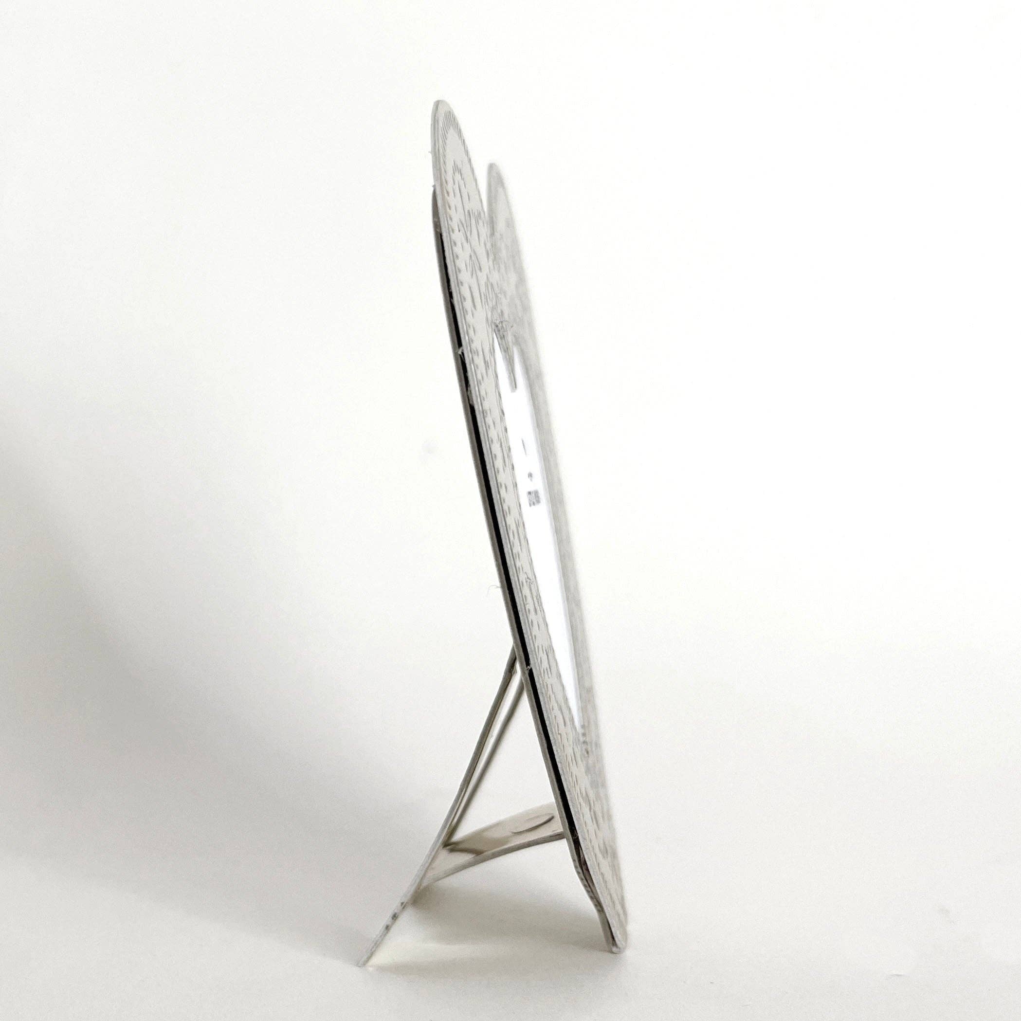 Faux Tin ~ Heart travel/desk frame ~ silver