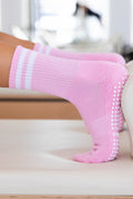Crew Pink Grip Socks: Medium EU 38-44