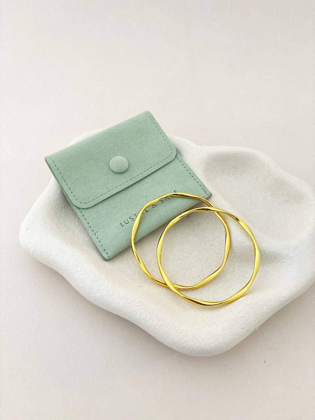Dainty 18K Gold Plated Bangle 2pcs
