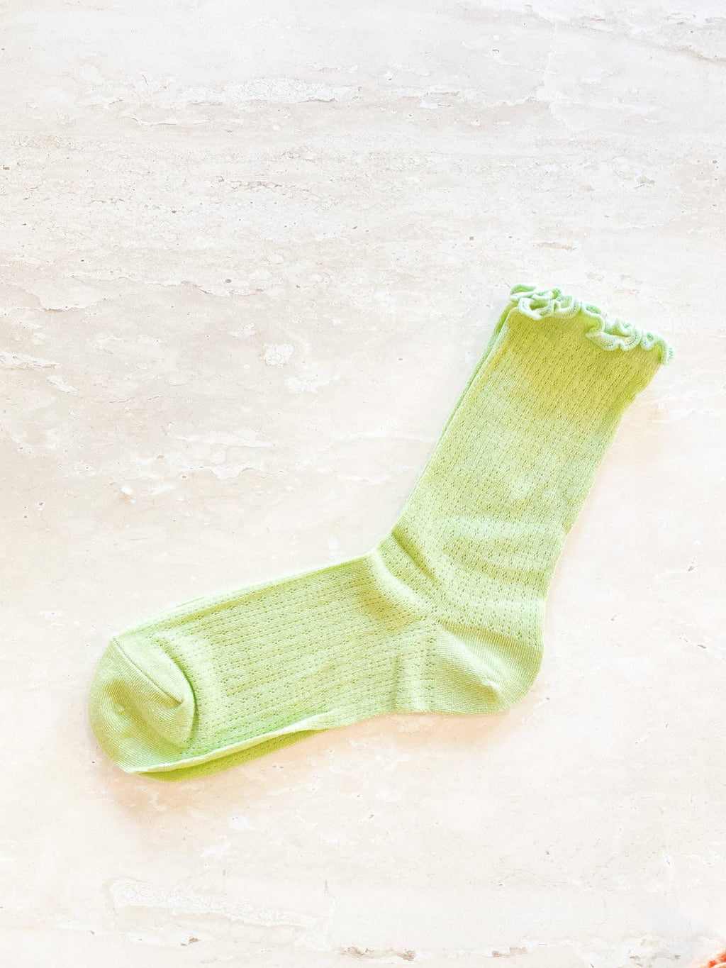 Marshmallow Frill Mesh Socks: Camel