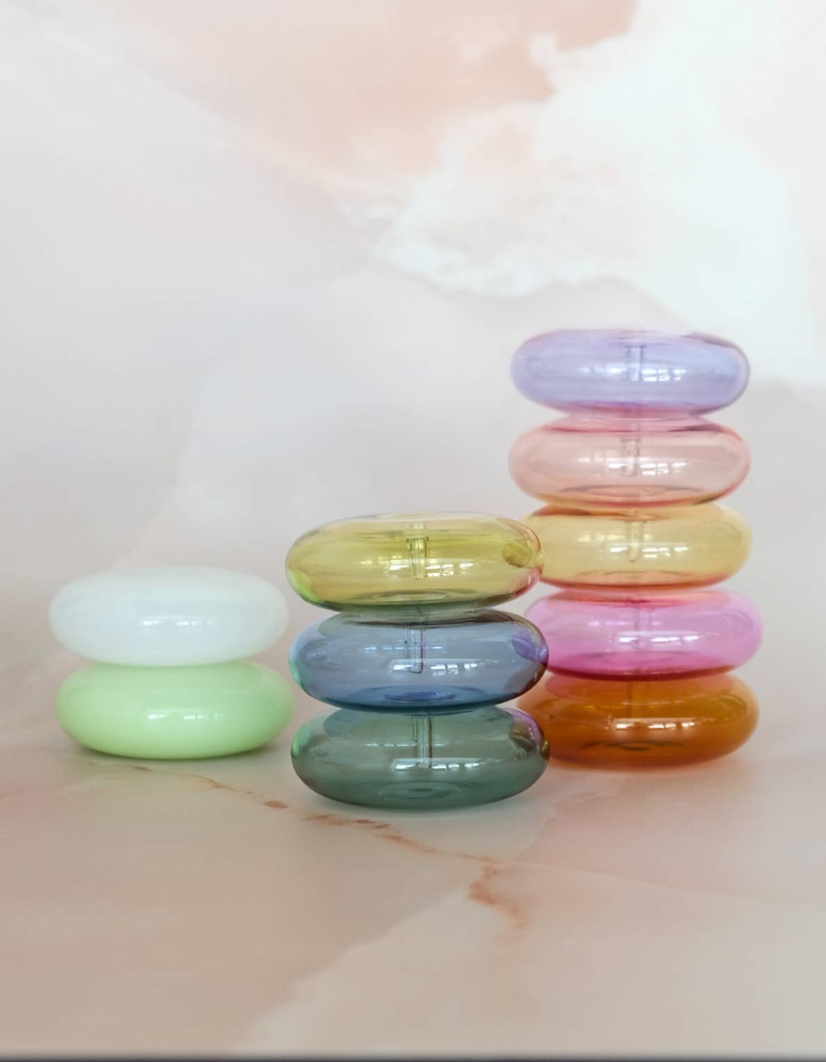 Glass Bubble Incense Holder - Amber Translucent