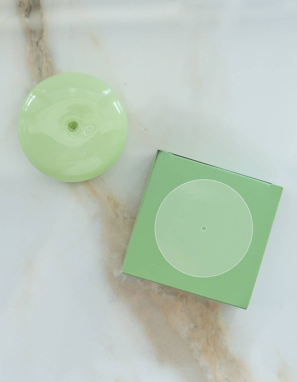 Glass Bubble Incense Holder - Jade Milk Glass
