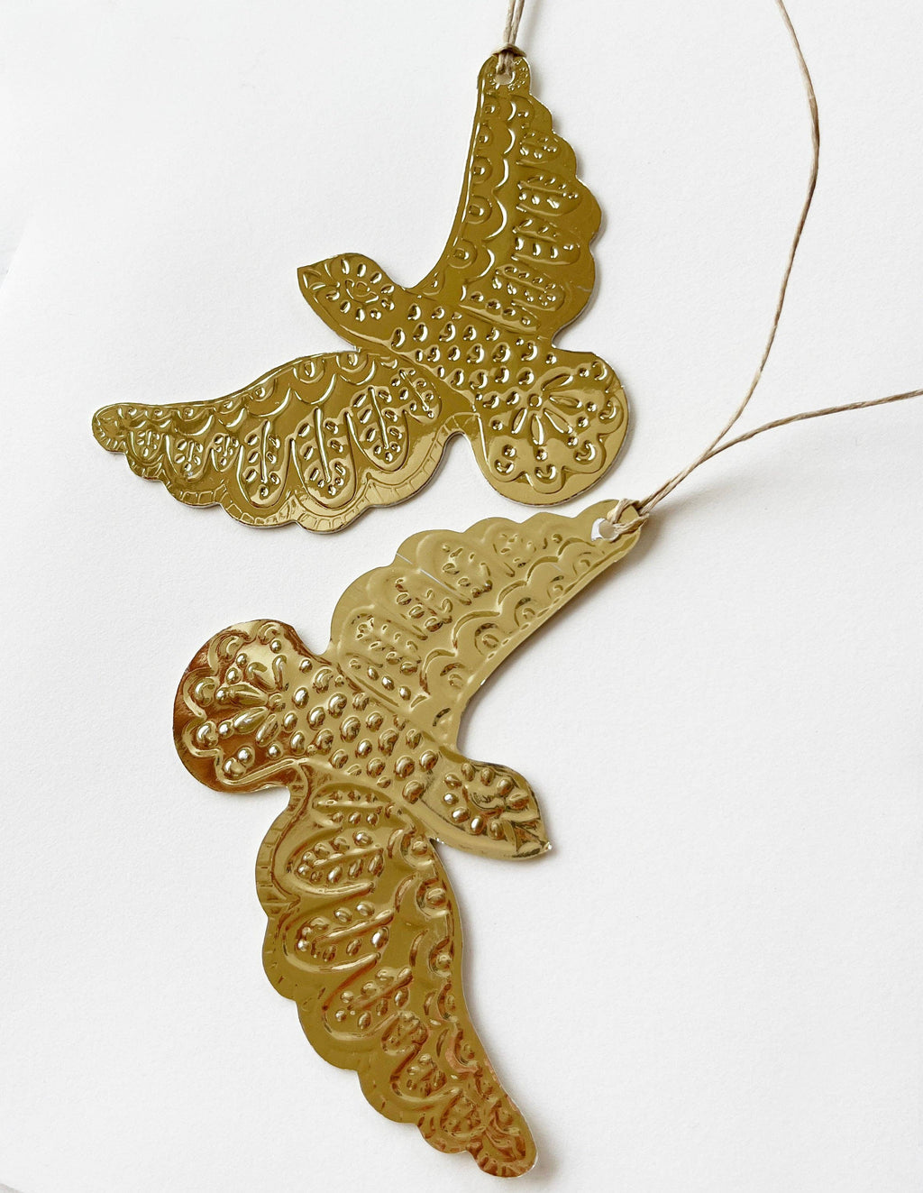 Dove - Faux-tin Ornament - Gold single tag