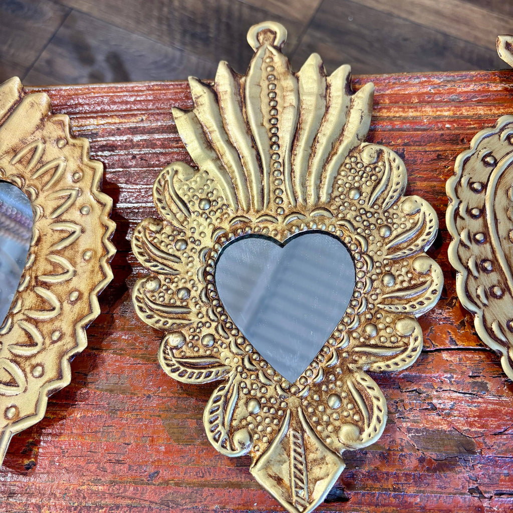 Medium Mirrored Sacred Hearts - Dots