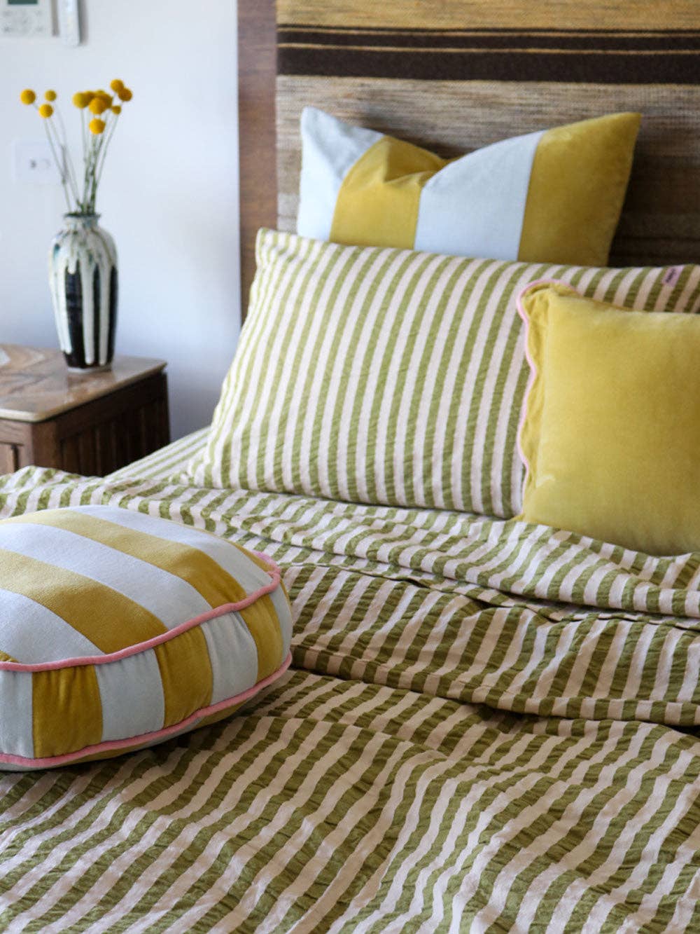 Pistachio Seersucker Quilt Cover [King]
