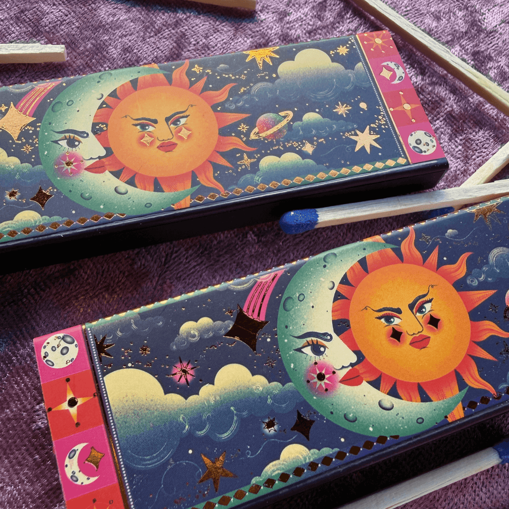 Celestial Sun and Moon Matchbox