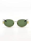 L&S Round Metal Oval Sunglasses in Green