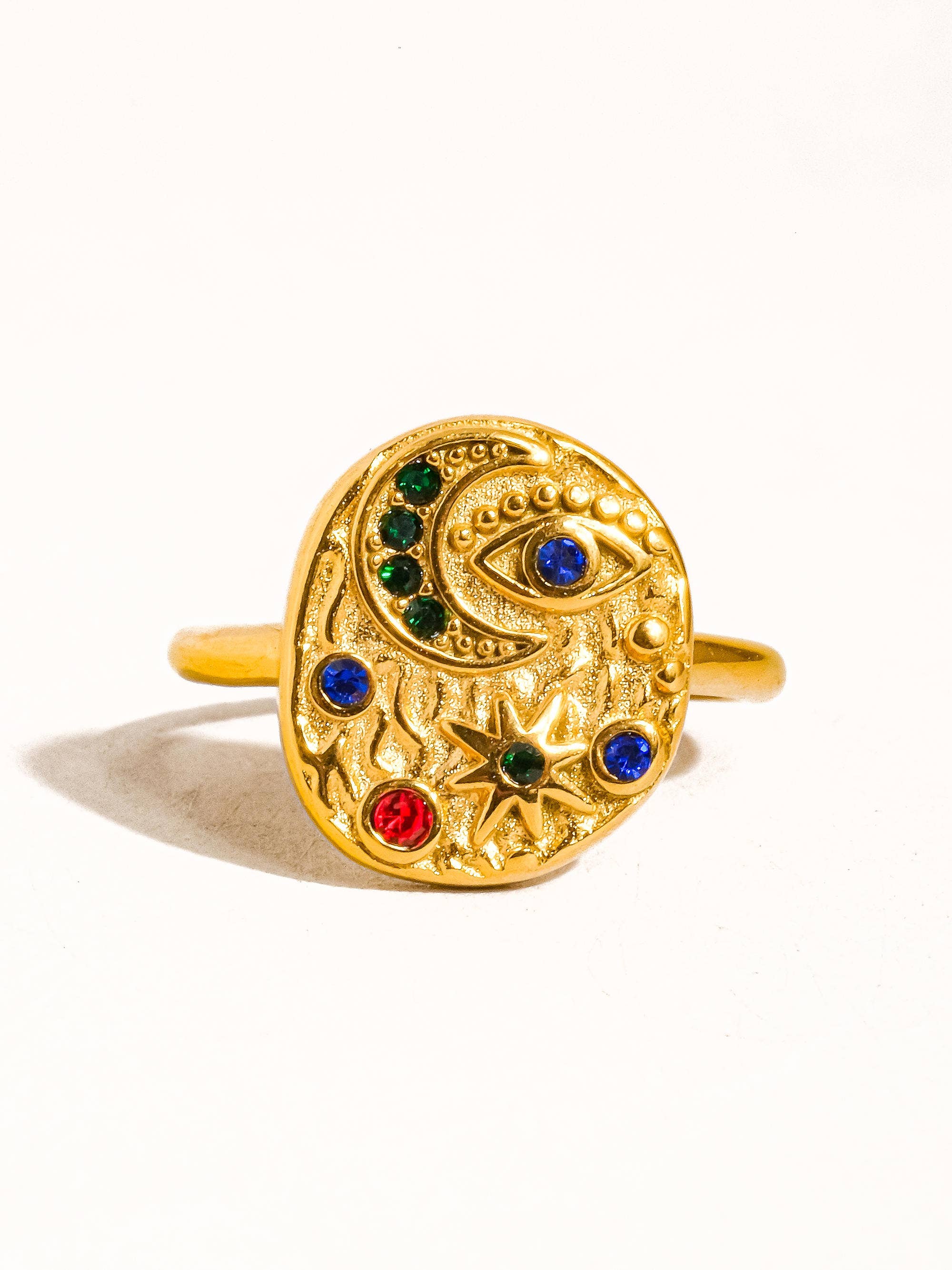 Slade 18K Gold Non-Tarnish Astral Ring: Yellow Gold