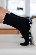 Frilly Black Pilates Grip Socks [EU38-44]