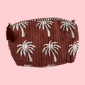 Indie Cosmetic Bag - Palm Tree Maroon [Medium]