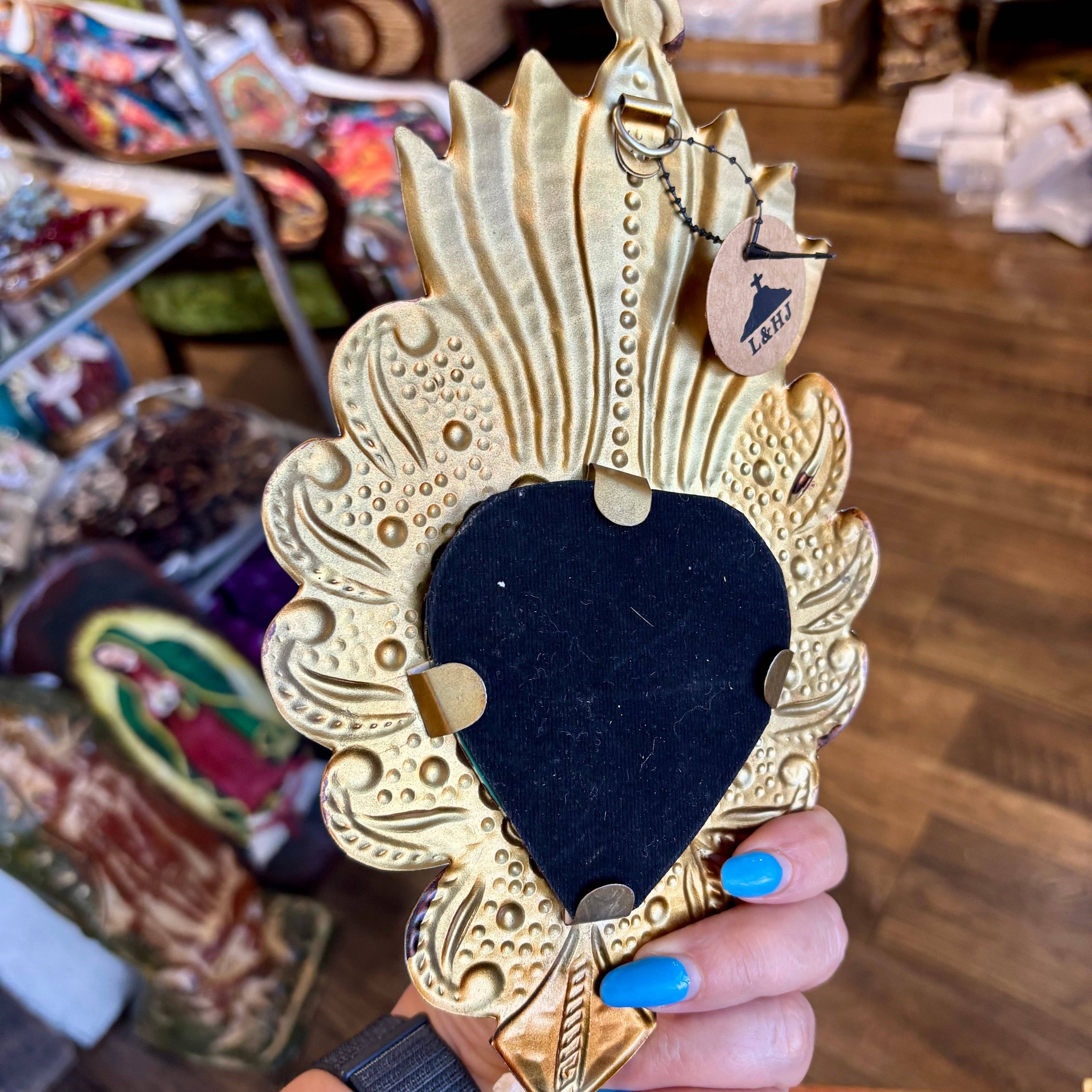 Medium Mirrored Sacred Hearts - Dots