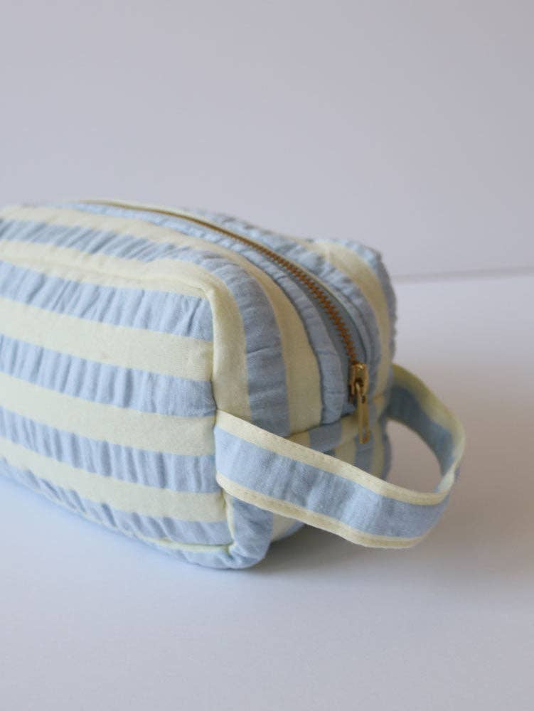 Butter Blue Seersucker Dopp Kit