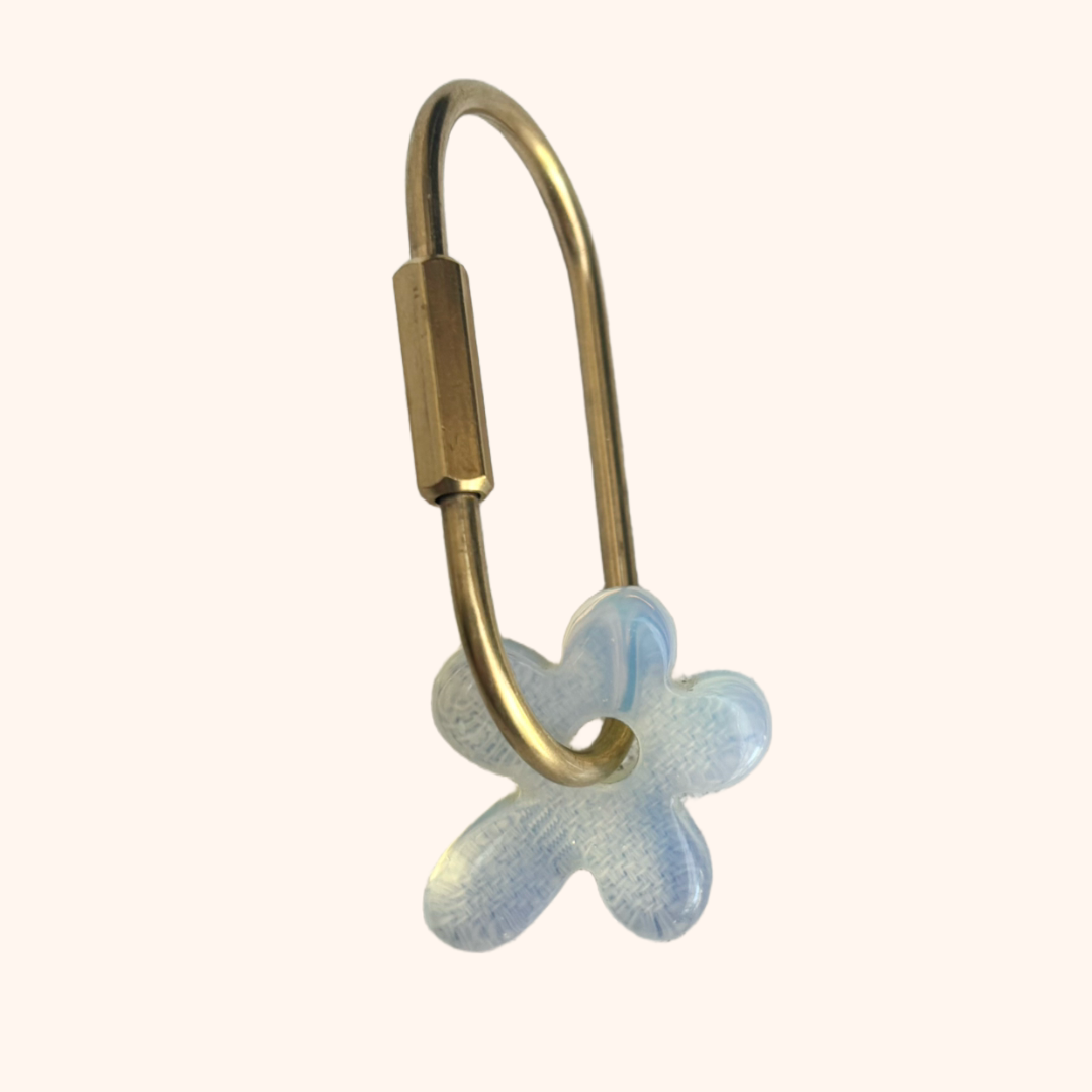 Crystal Flower Keyring - Blue Opalite