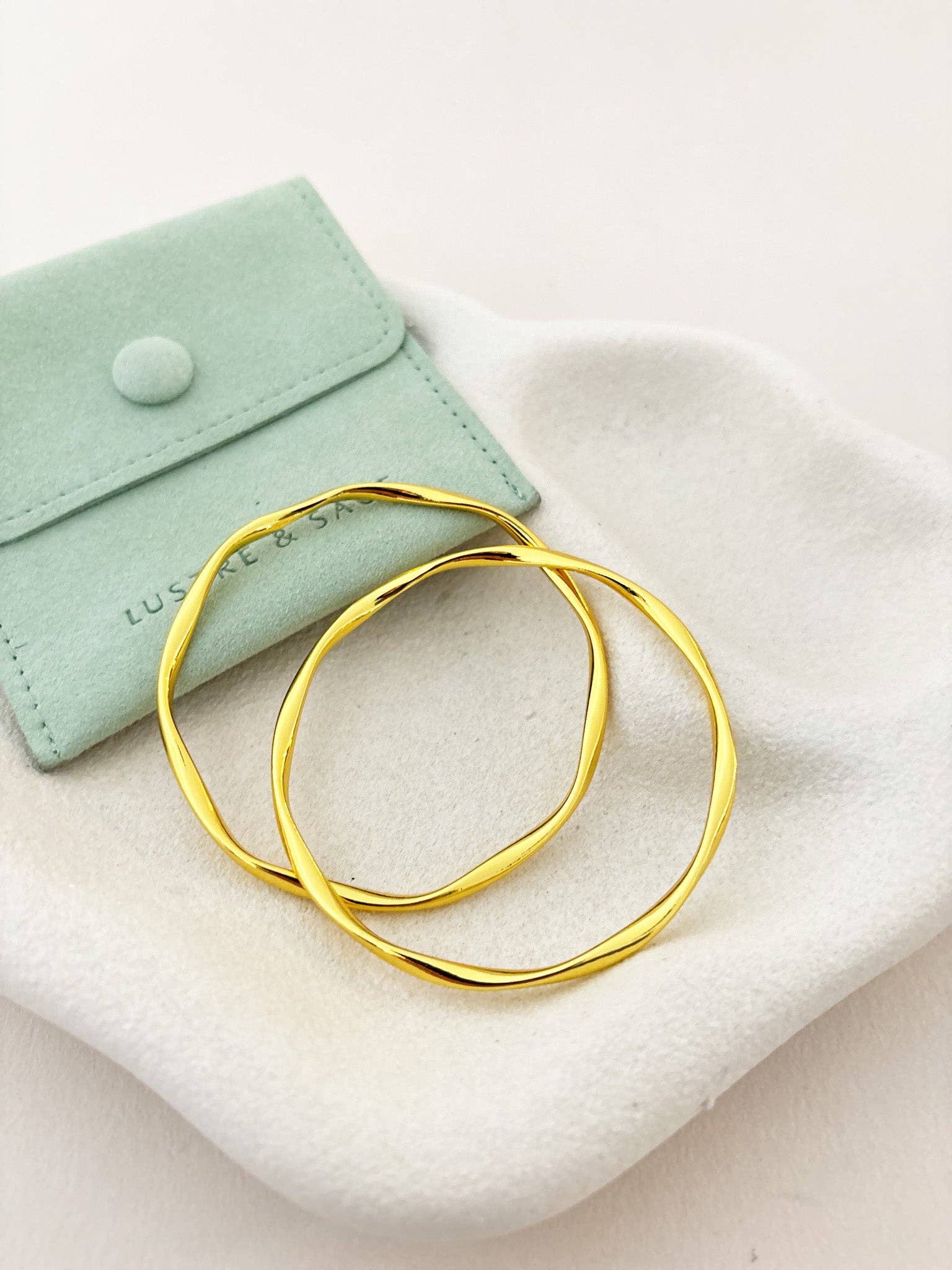 Dainty 18K Gold Plated Bangle 2pcs