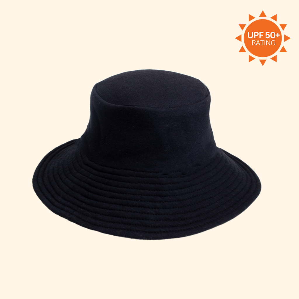 Silk-lined wide brim bucket hat - Cherry