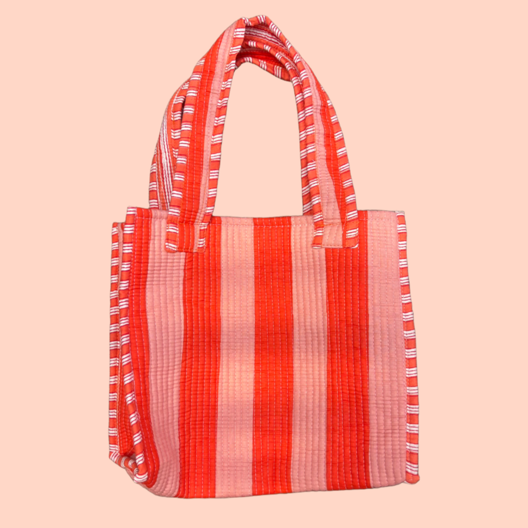The Mini Tote - Chilli Stripe