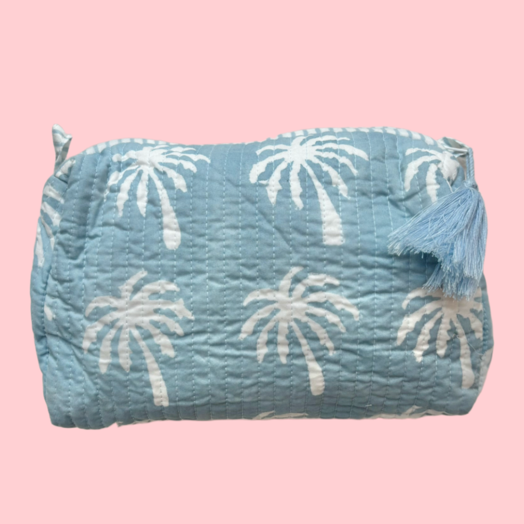 INDIE COSMETIC BAG [PALM TREE BLUE]