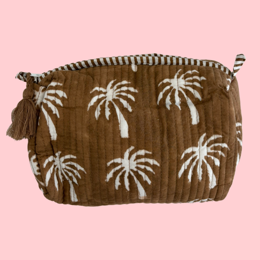 Indie Cosmetic Bag - Palm Tree Coconut [Large]
